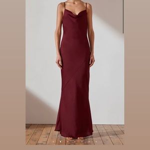 Shona Joy LUXE BIAS COWL SLIP DRESS - GARNET size 2 (altered)